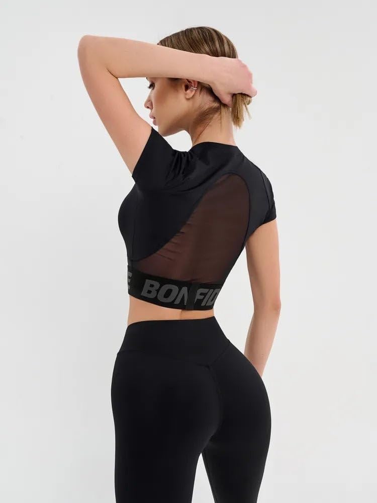 Bona Fide Women's Performance Top - Breathable Slim Fit Yoga Fitness | tank top or t-shirt, short or long sleeve, stretchy fabric, running and gym