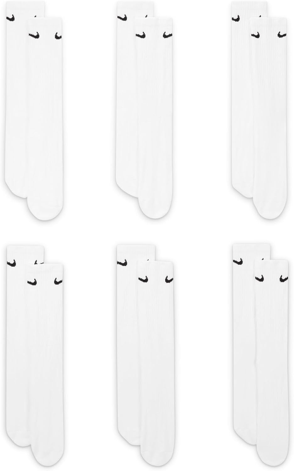 Nike Unisex Adult Everyday Cushioned Training Crew Socks (6-Pack) | Mens and Womens