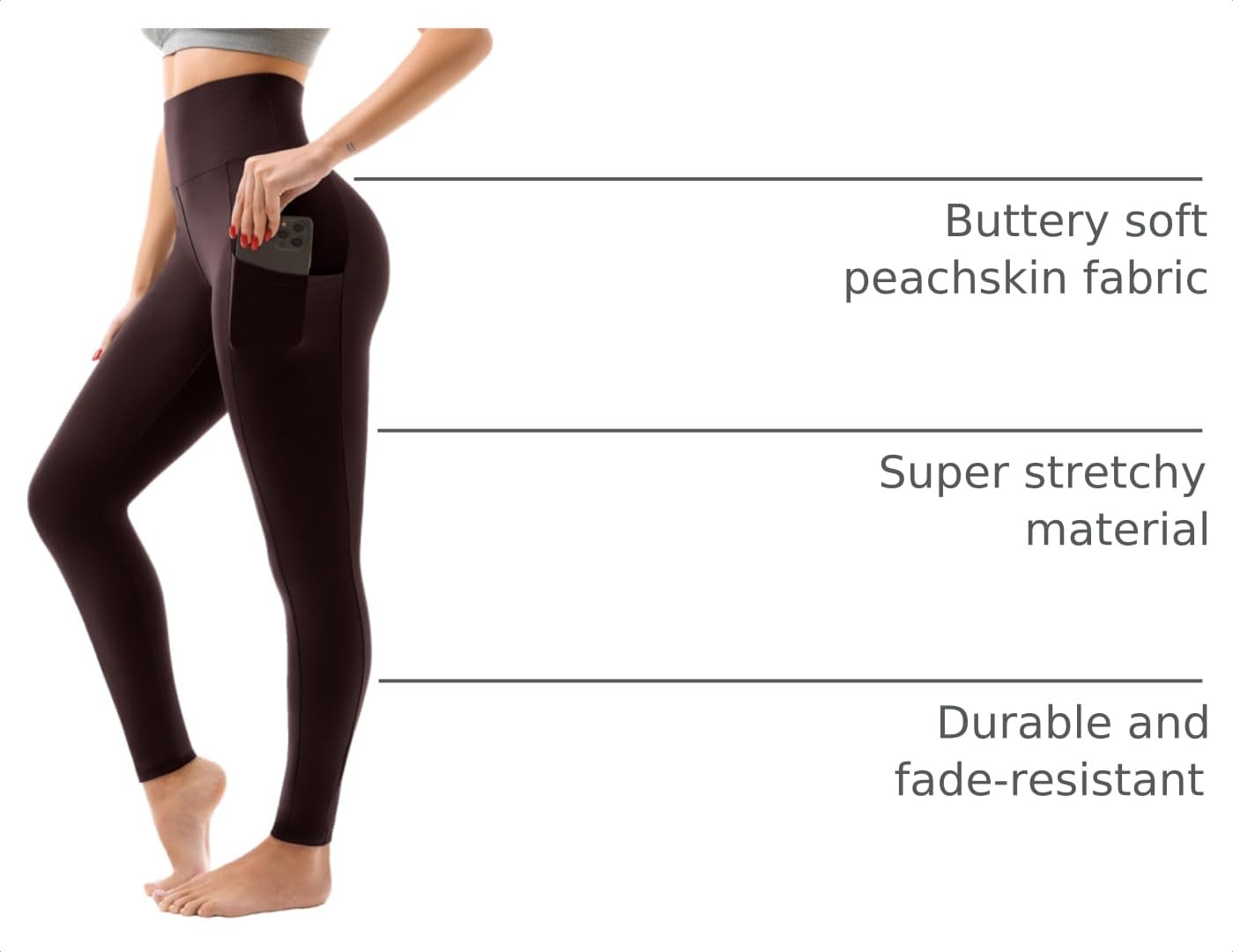 SINOPHANT High Waisted Leggings Women with Pockets | Women, Full Length, Buttery Soft Stretchy, Yoga Pants
