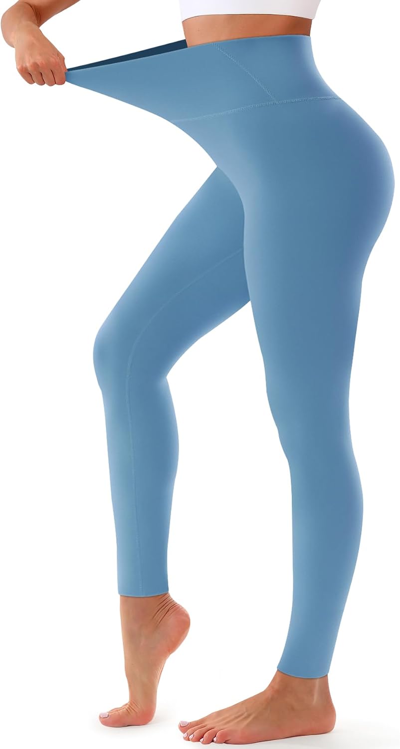 Bluemaple High Waisted Leggings for Women - Tummy Control Pants Non See Through Workout Soft Yoga Pants for Running Plus Size