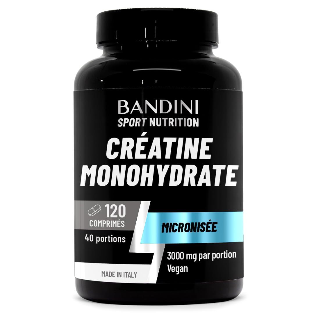 Bandini® Créatine Monohydrate 300 Comprimés (+3 Mois) 3000mg à dose - | Augmente les Performances Physiques & la Force Musculaire - Booster Musculation Puissant - Creatine Micronisée Pure et Vegan