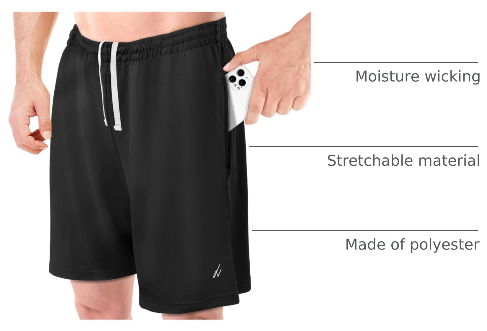 Breathable Mesh Mens Athletic Shorts Loose-Fit Quick Dry Running Gym Shorts | Lightweight Activewear Knit Workout Shorts with Pockets 8 Inch Inseam Elastic Waistband with Drawstring
