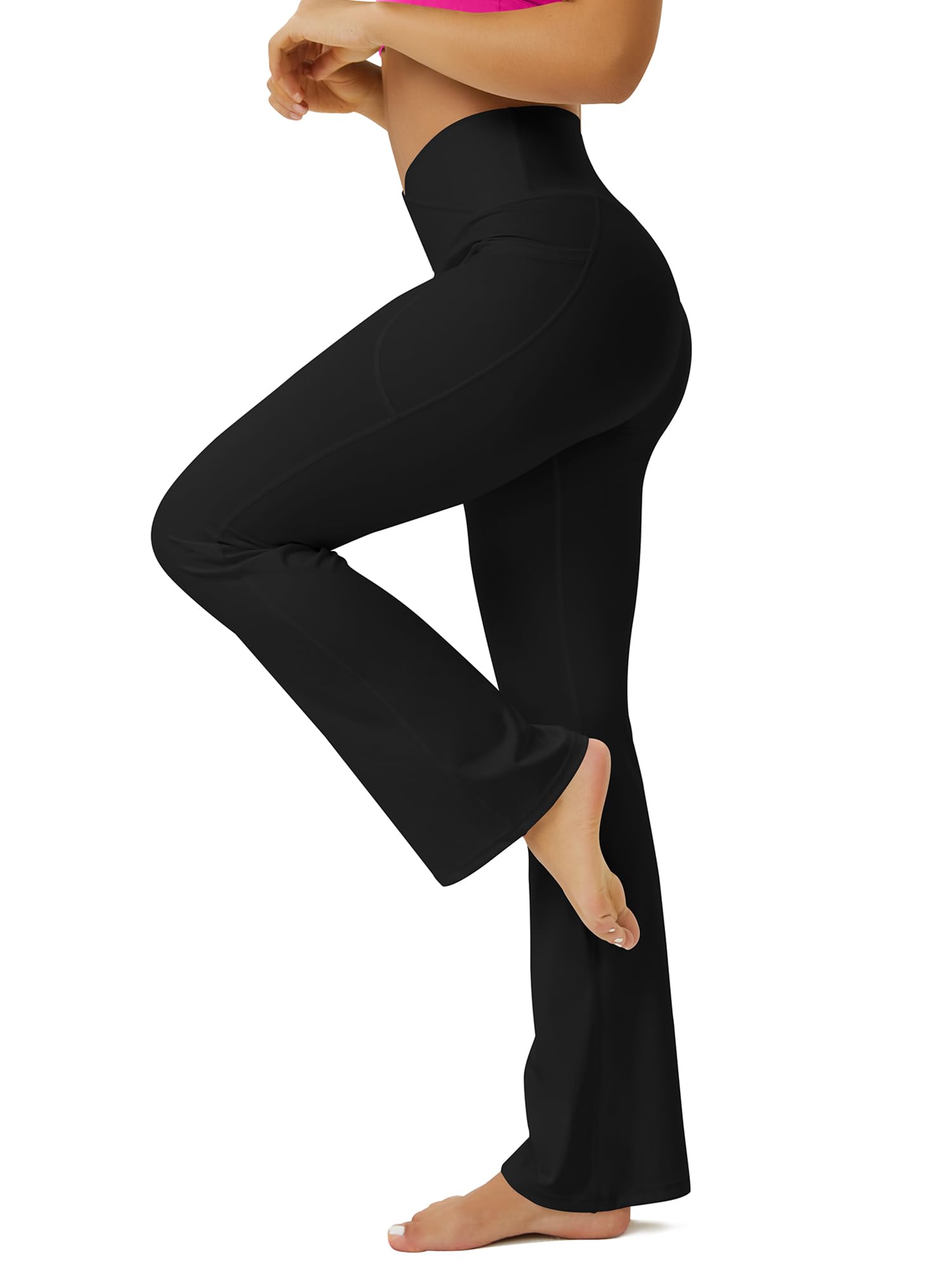 FOHOFO Yoga Pants Women, Flare Leggings for Women with Pockets Crossover High Waisted Bootcut Yoga Pants