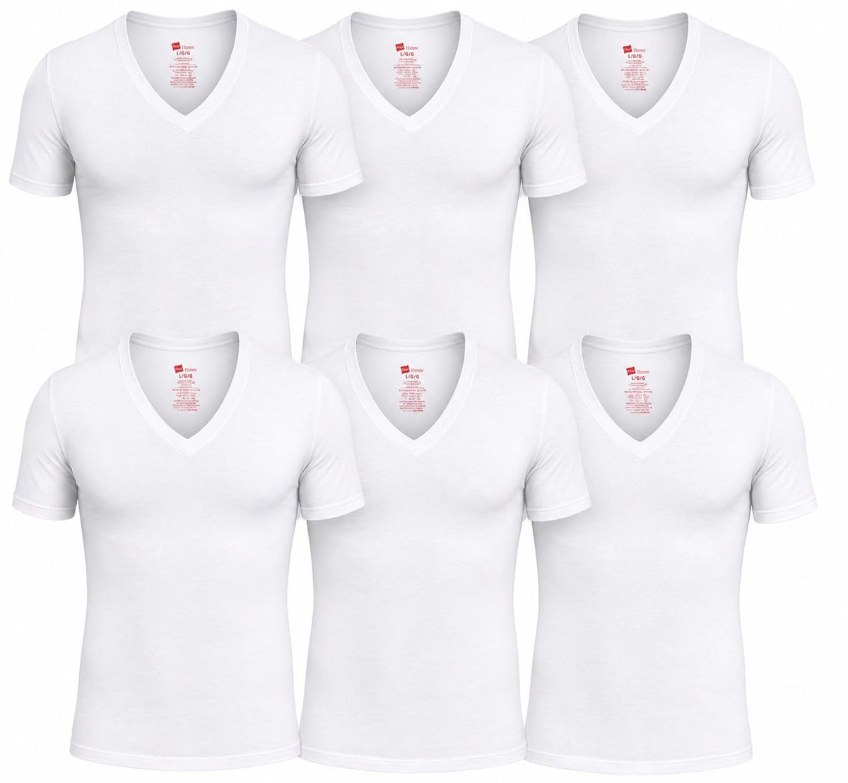 Hanes Men's Undershirts T-Shirt Pack, V-Neck Cotton Tees for Men, Moisture-Wicking, Odor Control, White Multi-Pack