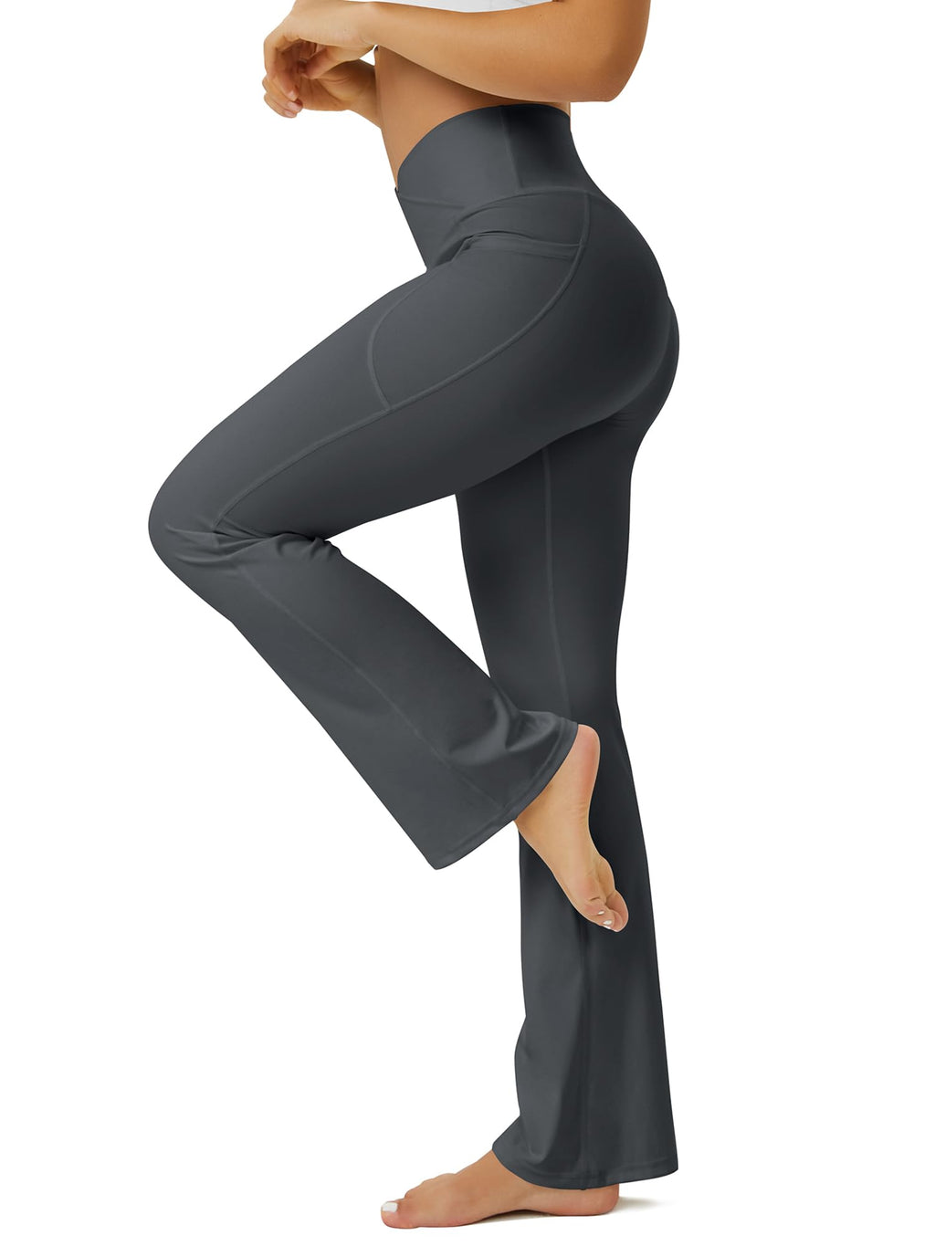 FOHOFO Yoga Pants Women, Flare Leggings for Women with Pockets Crossover High Waisted Bootcut Yoga Pants