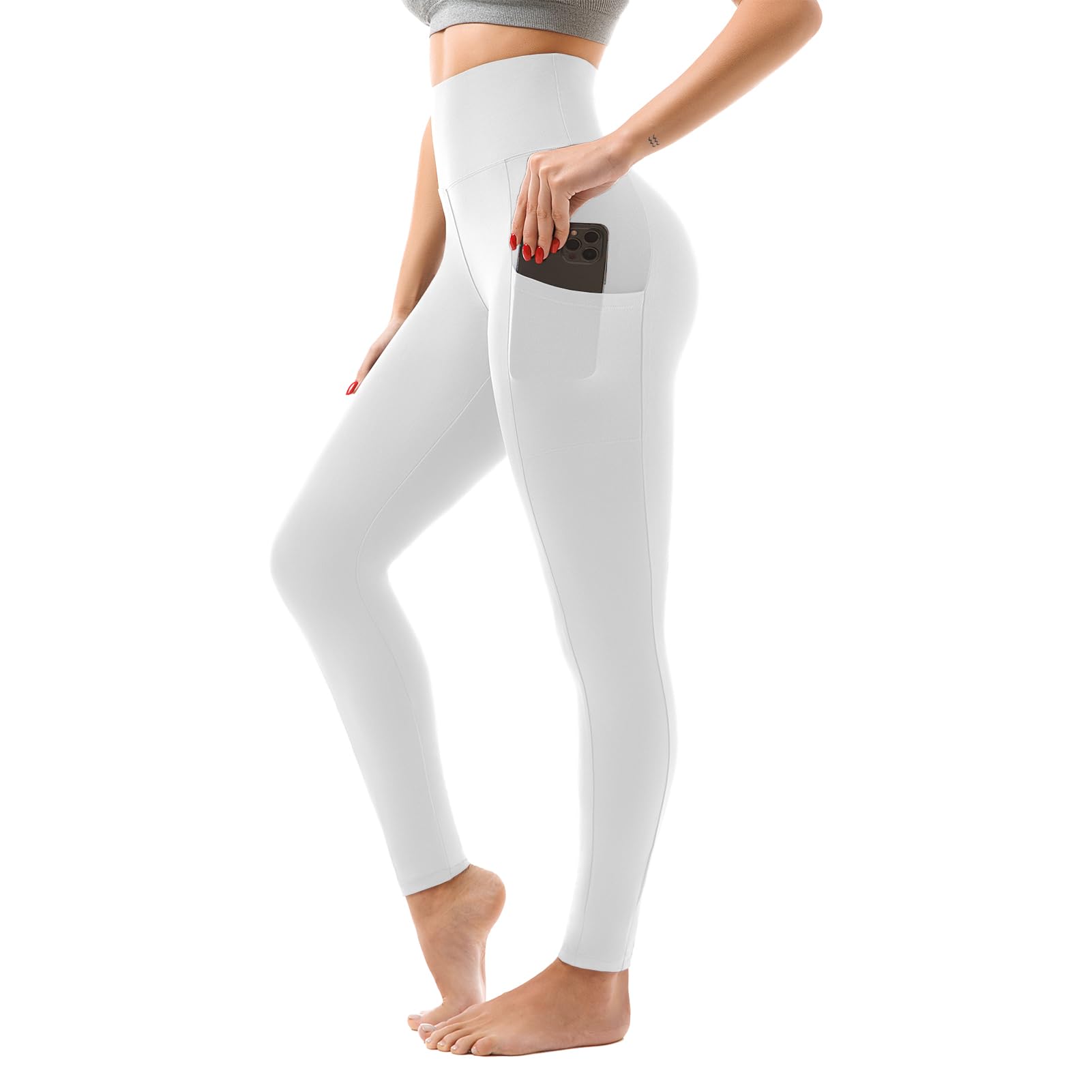 SINOPHANT High Waisted Leggings Women with Pockets | Women, Full Length, Buttery Soft Stretchy, Yoga Pants
