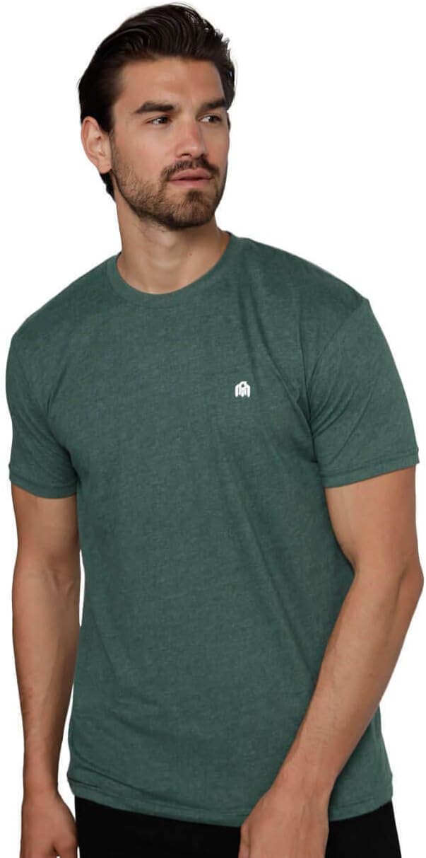 Mens T Shirts Soft Cotton Crew Neck Athletic Fit Casual Tees S-4XL | Soft cotton blend casual tee shirts with 4-way stretch - tag-free athletic fit for gym, work & casual everyday wear.