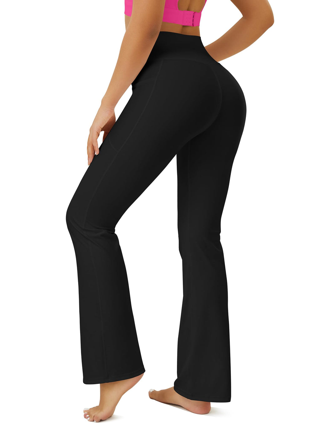 FOHOFO Yoga Pants Women, Flare Leggings for Women with Pockets Crossover High Waisted Bootcut Yoga Pants