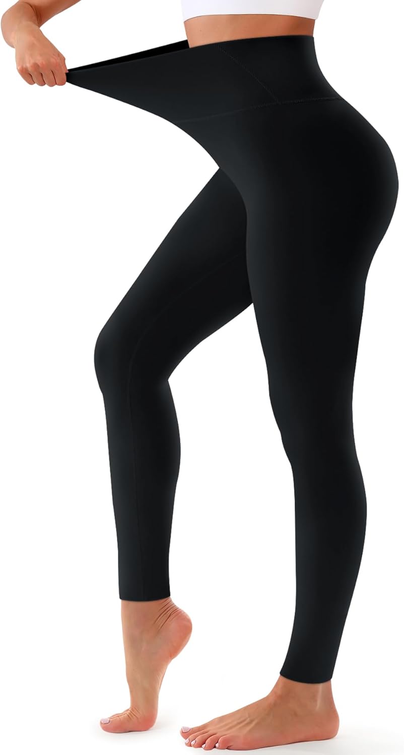 Bluemaple High Waisted Leggings for Women - Tummy Control Pants Non See Through Workout Soft Yoga Pants for Running Plus Size