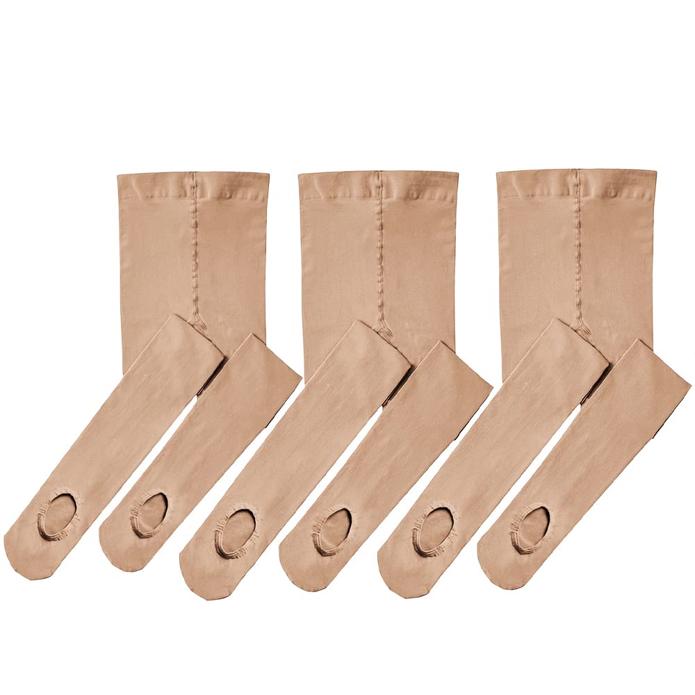 Stelle Girls' Convertible & Transition Ballet Tights for Toddler Dance Kid | High Waist, Stretch, Opaque, Soft Footless Stockings, Teen & Youth Pantyhose, Ballerina, Class, Studio, Performance, Recital