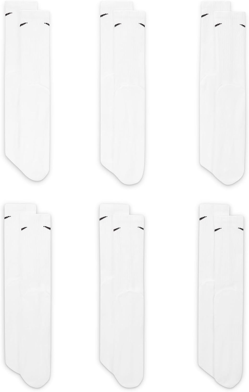 Nike Unisex Adult Everyday Cushioned Training Crew Socks (6-Pack) | Mens and Womens