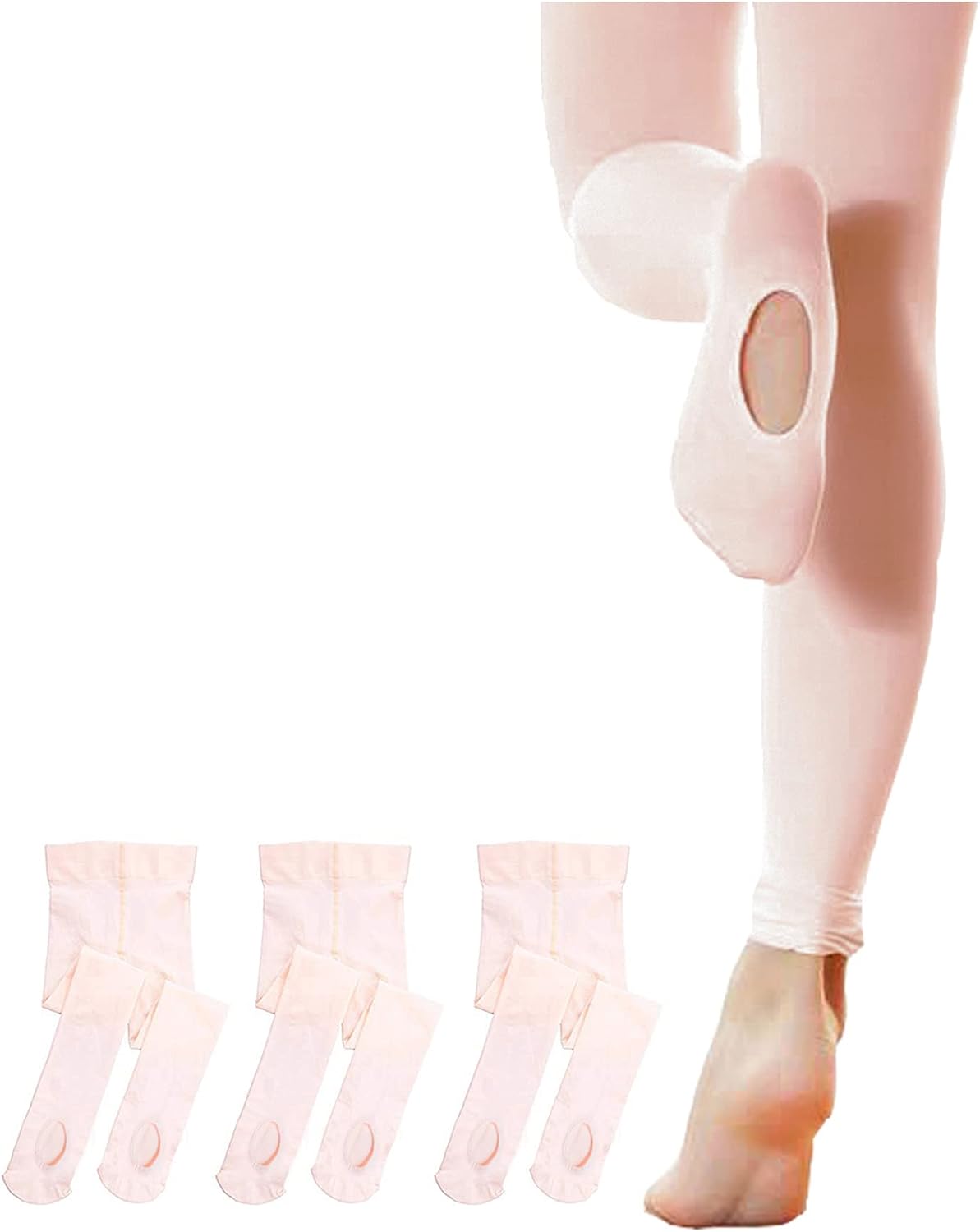 Stelle Girls' Convertible & Transition Ballet Tights for Toddler Dance Kid | High Waist, Stretch, Opaque, Soft Footless Stockings, Teen & Youth Pantyhose, Ballerina, Class, Studio, Performance, Recital