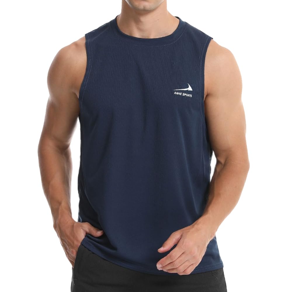 Men's Sleeveless Vest Running Gym Quick Dry Breathable Vest Sports T-Shirt
