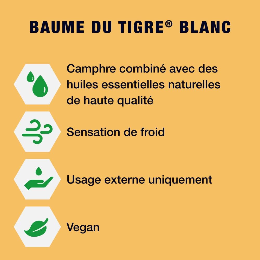 Tiger Balm® Baume du Tigre® Baume Blanc, Effet froid, Après l'effort, 30 g