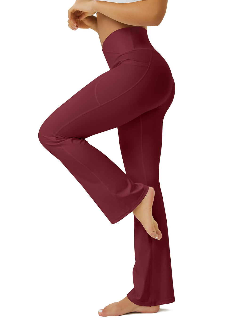 FOHOFO Yoga Pants Women, Flare Leggings for Women with Pockets Crossover High Waisted Bootcut Yoga Pants