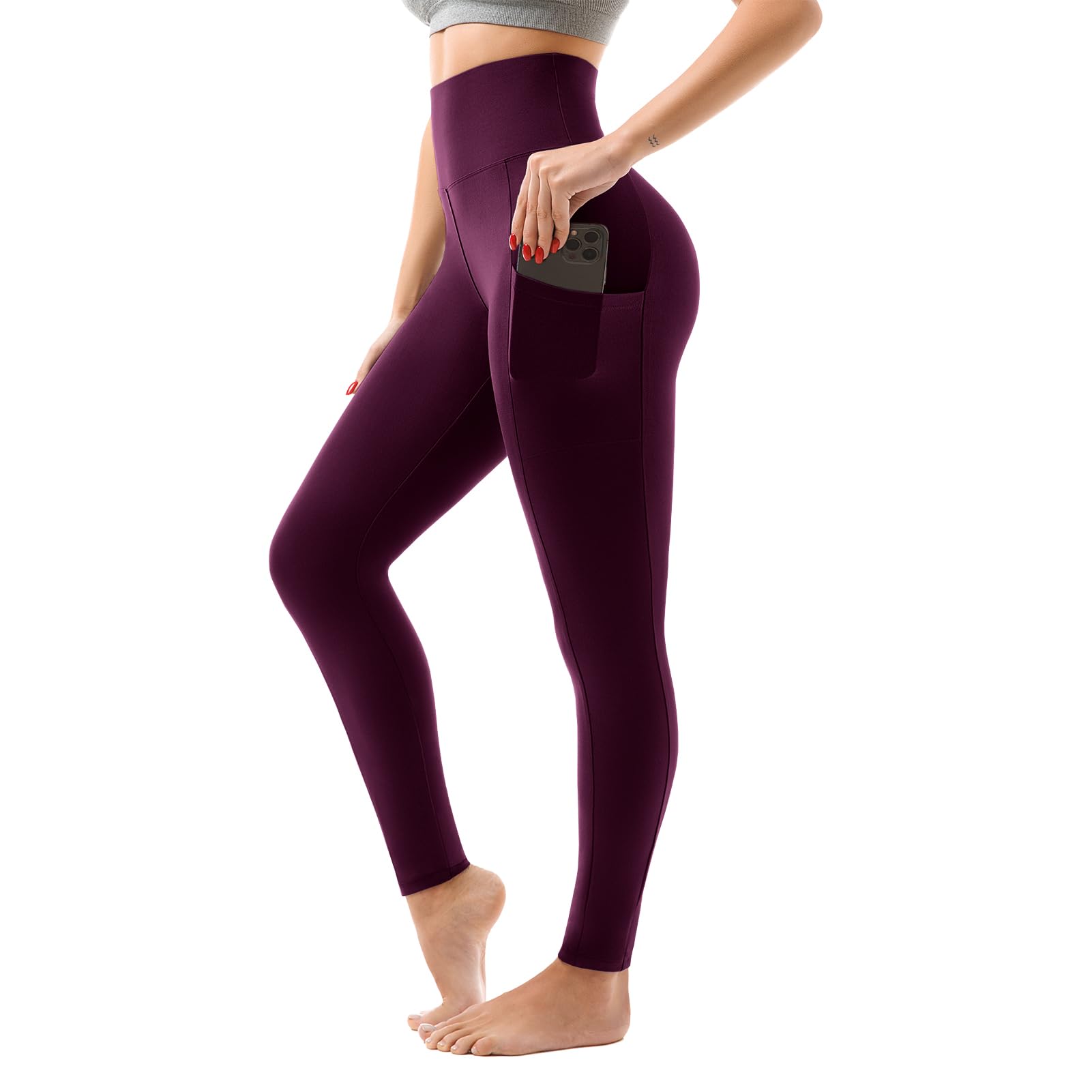 SINOPHANT High Waisted Leggings Women with Pockets | Women, Full Length, Buttery Soft Stretchy, Yoga Pants
