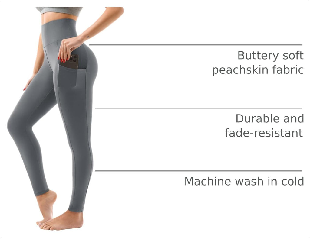 SINOPHANT High Waisted Leggings Women with Pockets | Women, Full Length, Buttery Soft Stretchy, Yoga Pants