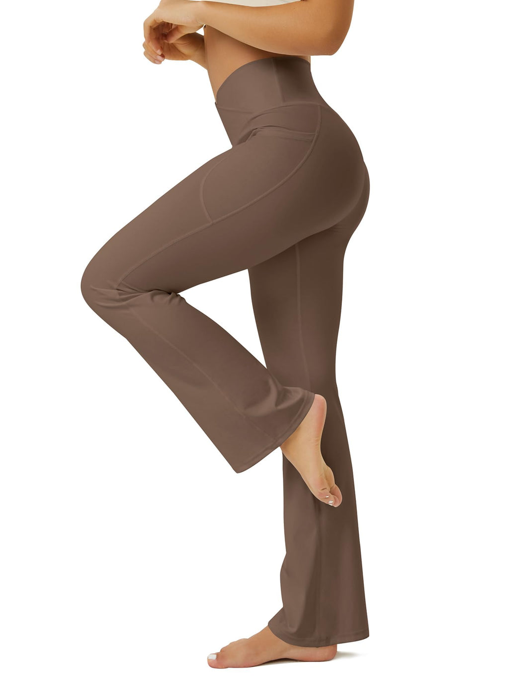 FOHOFO Yoga Pants Women, Flare Leggings for Women with Pockets Crossover High Waisted Bootcut Yoga Pants