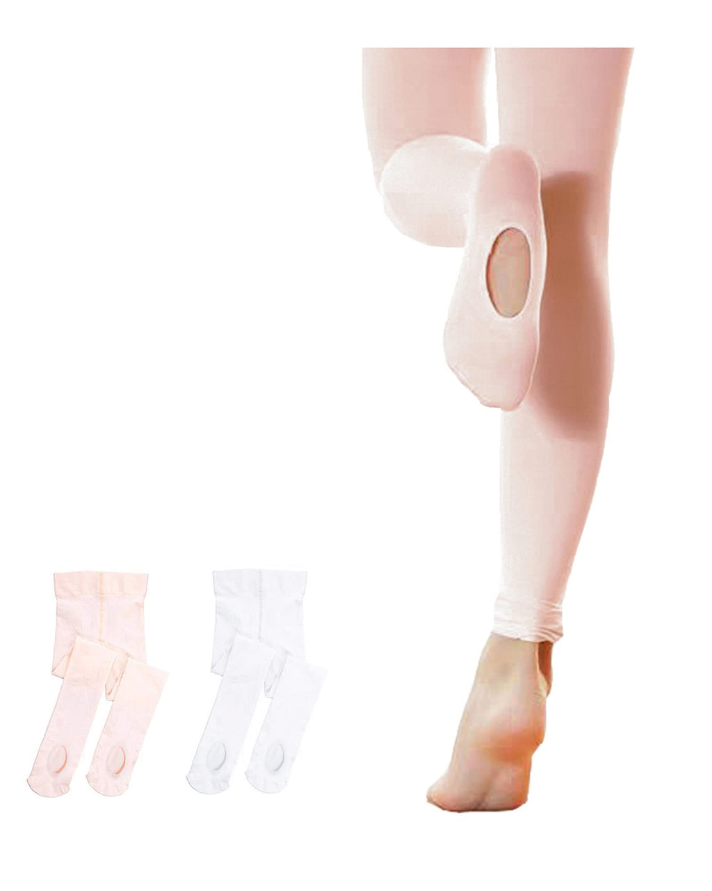 Stelle Girls' Convertible & Transition Ballet Tights for Toddler Dance Kid | High Waist, Stretch, Opaque, Soft Footless Stockings, Teen & Youth Pantyhose, Ballerina, Class, Studio, Performance, Recital