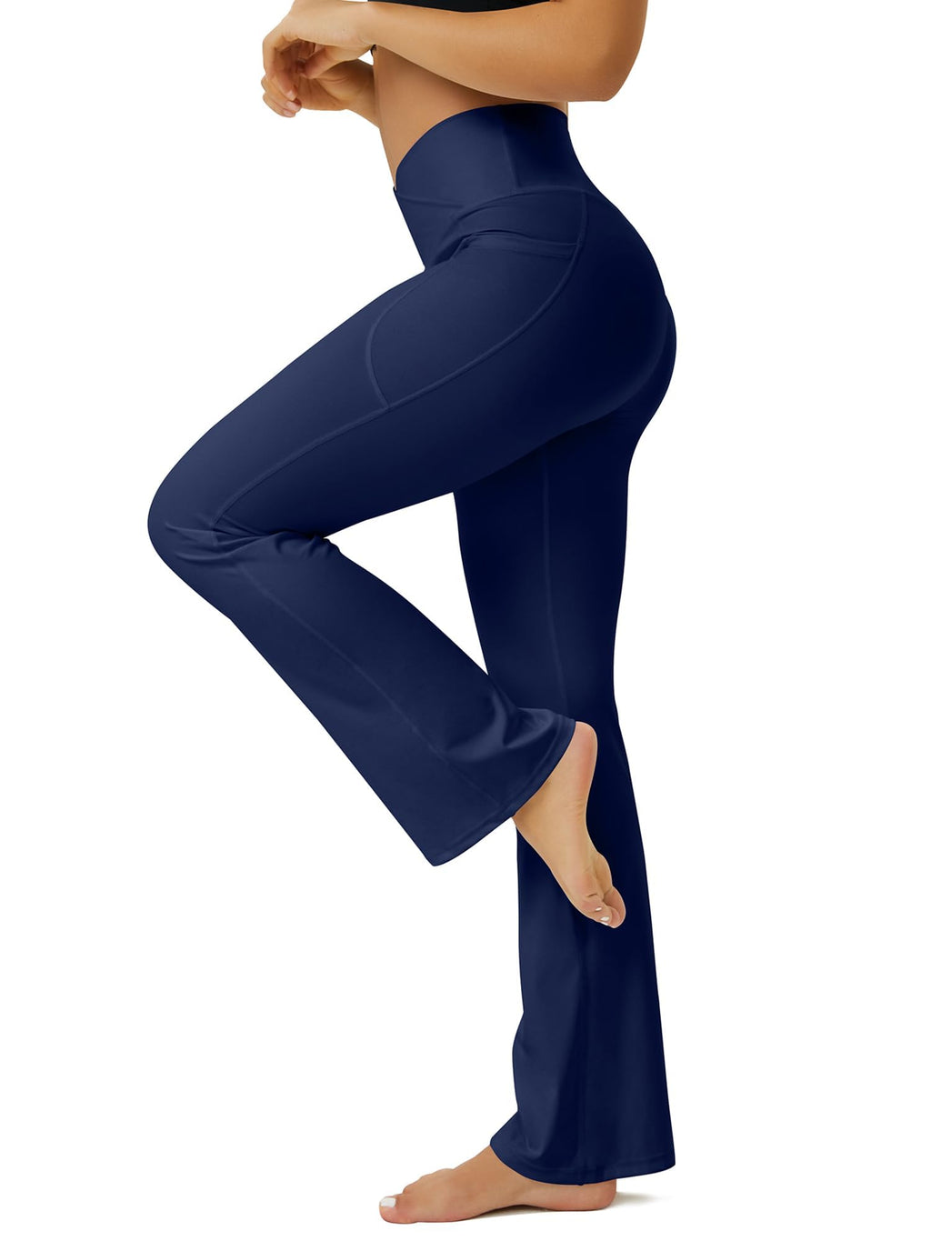 FOHOFO Yoga Pants Women, Flare Leggings for Women with Pockets Crossover High Waisted Bootcut Yoga Pants