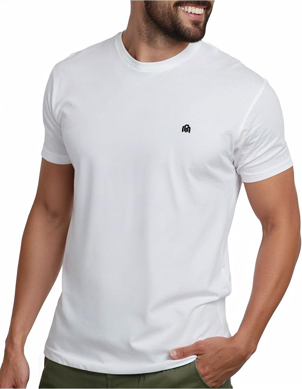 Mens T Shirts Soft Cotton Crew Neck Athletic Fit Casual Tees S-4XL | Soft cotton blend casual tee shirts with 4-way stretch - tag-free athletic fit for gym, work & casual everyday wear.
