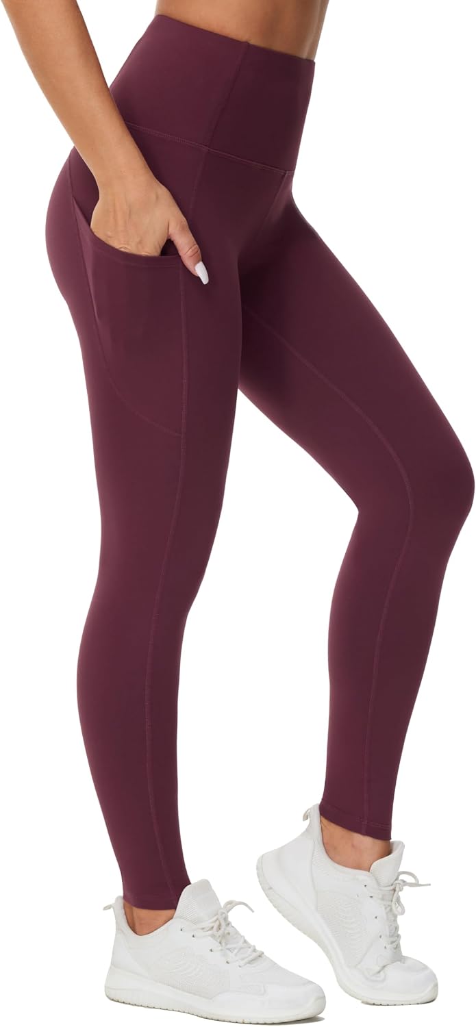 THE GYM PEOPLE Women's Thick High Waist Yoga Pants Workout Leggings | Tummy Control, Deep Side Pockets, Squat-proof, hidden waistband pocket, Flatlock Seams, Running, Yoga, Workout, Athletic