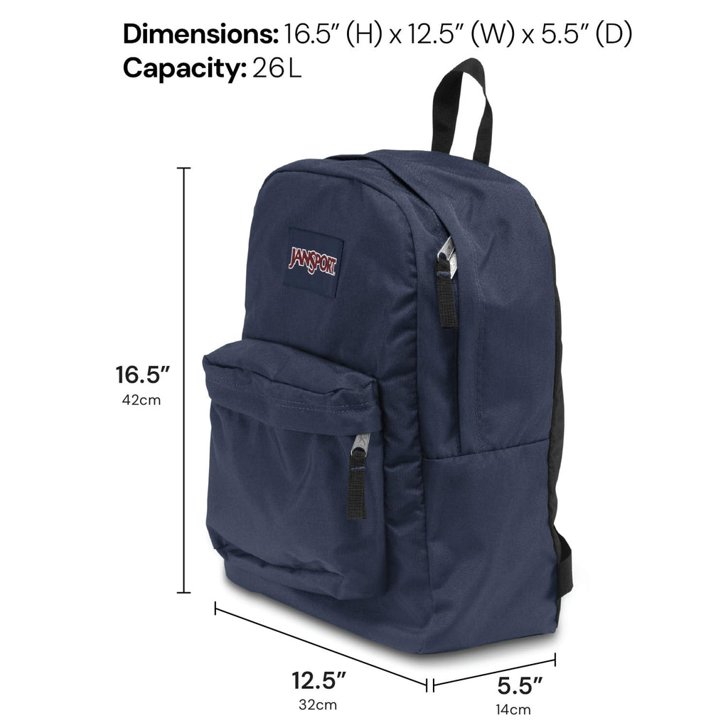 JanSport SuperBreak One Backpack - Durable, Lightweight Bag with 1 Main Compartment, Front Utility Pocket with Built-in Organizer, Premium Backpack, Grounded Grey