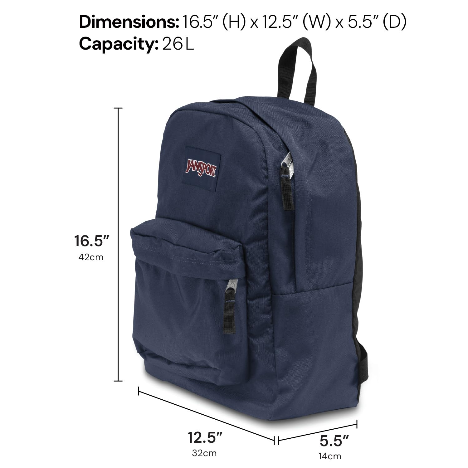 JanSport SuperBreak One Backpack - Durable, Lightweight Bag with 1 Main Compartment, Front Utility Pocket with Built-in Organizer, Premium Backpack, Grounded Grey