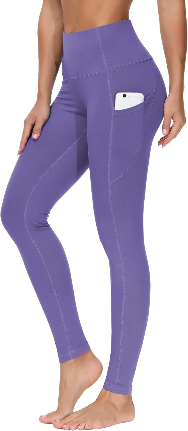 THE GYM PEOPLE Women's Thick High Waist Yoga Pants Workout Leggings | Tummy Control, Deep Side Pockets, Squat-proof, hidden waistband pocket, Flatlock Seams, Running, Yoga, Workout, Athletic