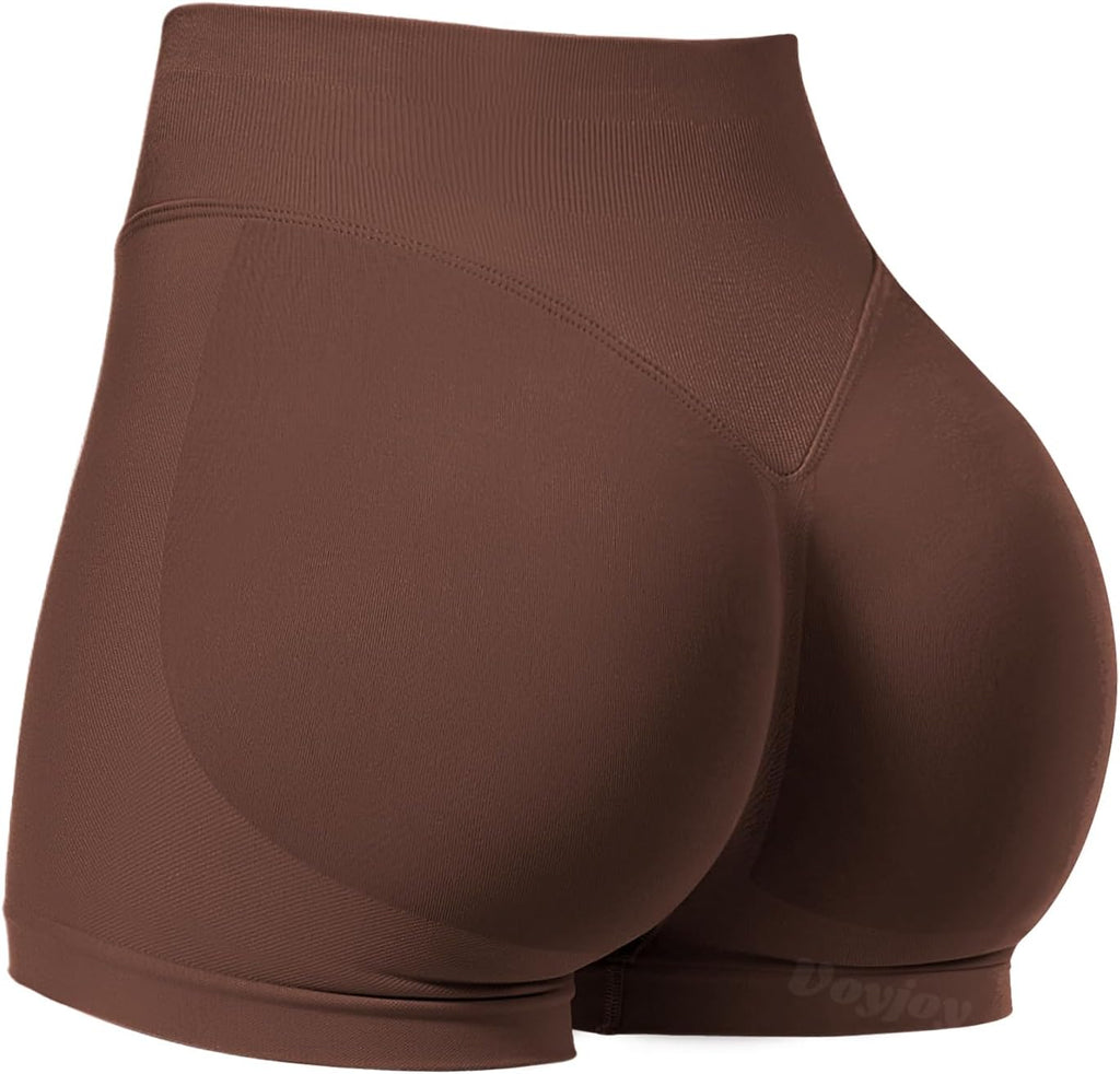 VOYJOY Women Workout Impact Shorts 2.5"/ 3.6"/ 4.5"/ 6" Scrunch Butt Booty | Tummy Control, High Waisted, Bike Short, Gentle Compression, for Women