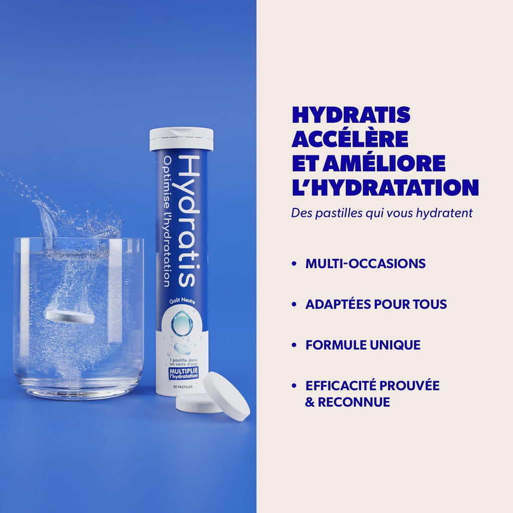 HYDRATIS - Pastilles Hydratation Electrolytes - Mix Fruits des Bois + Pêche - Améliore l'Hydratation et Favorise l'Énergie - Formule Isotonique - Sport, Récupération - 2 tubes (40 Pastilles) | Améliore l'Hydratation et Favorise l'Énergie - Formule Isotoni