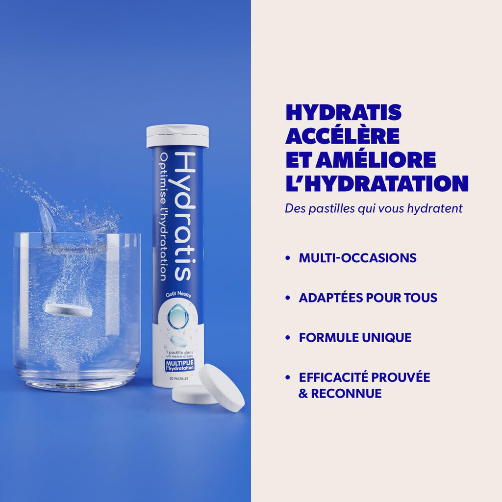 HYDRATIS - Pastilles Hydratation Electrolytes - Mix Fruits des Bois + Pêche - Améliore l'Hydratation et Favorise l'Énergie - Formule Isotonique - Sport, Récupération - 2 tubes (40 Pastilles) | Améliore l'Hydratation et Favorise l'Énergie - Formule Isotoni