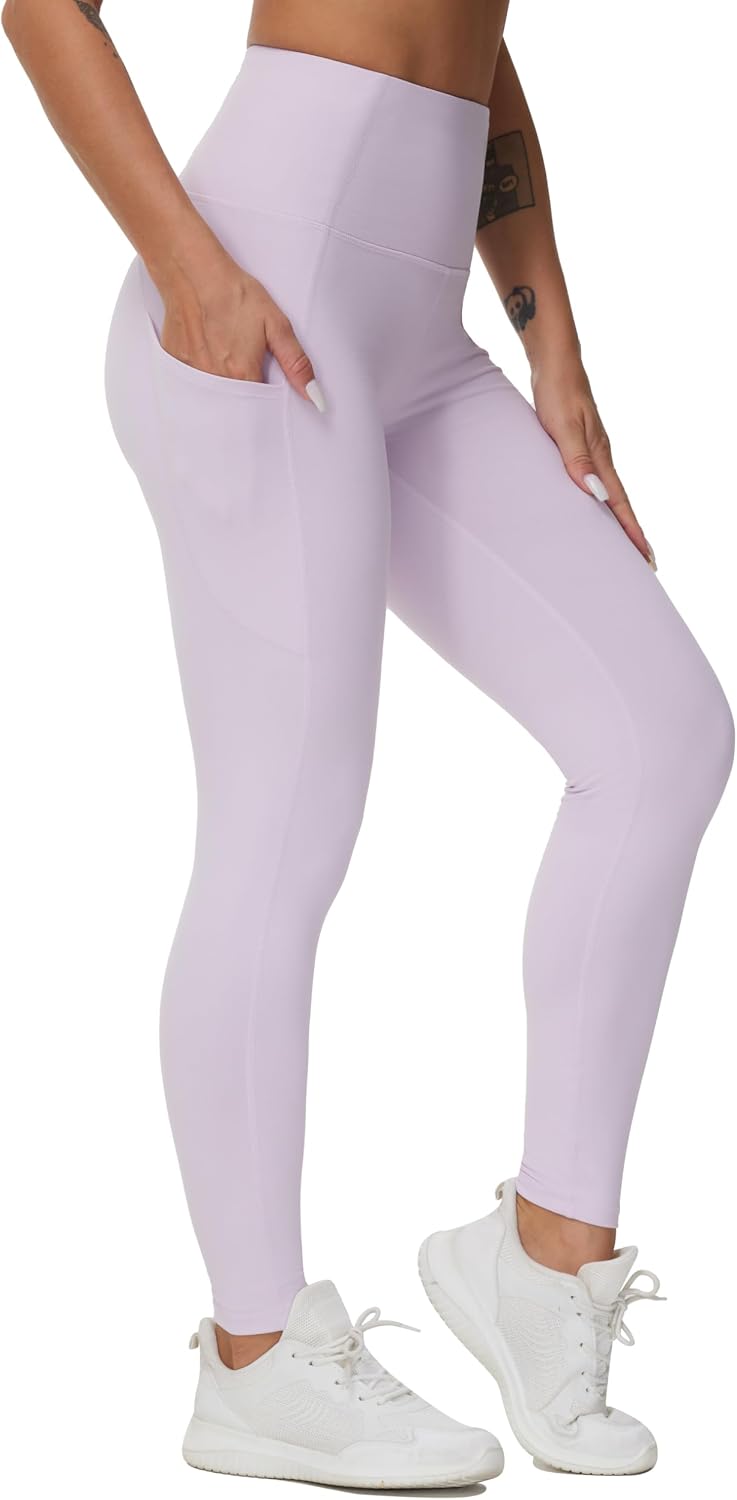 THE GYM PEOPLE Women's Thick High Waist Yoga Pants Workout Leggings | Tummy Control, Deep Side Pockets, Squat-proof, hidden waistband pocket, Flatlock Seams, Running, Yoga, Workout, Athletic