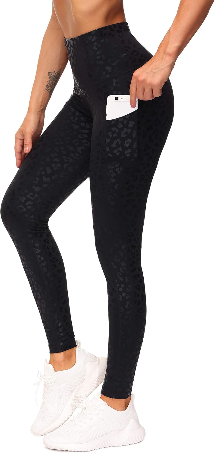 THE GYM PEOPLE Women's Thick High Waist Yoga Pants Workout Leggings | Tummy Control, Deep Side Pockets, Squat-proof, hidden waistband pocket, Flatlock Seams, Running, Yoga, Workout, Athletic