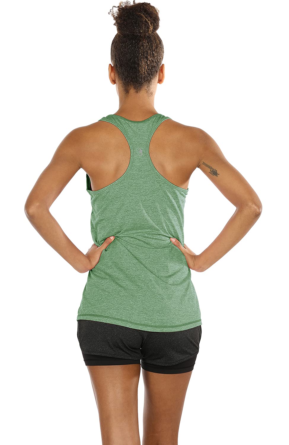 icyzone Débardeur de Sport Femme Dos Nageur Yoga Shirt sans Manches Running Fitness Tank Top, Lot de 3
