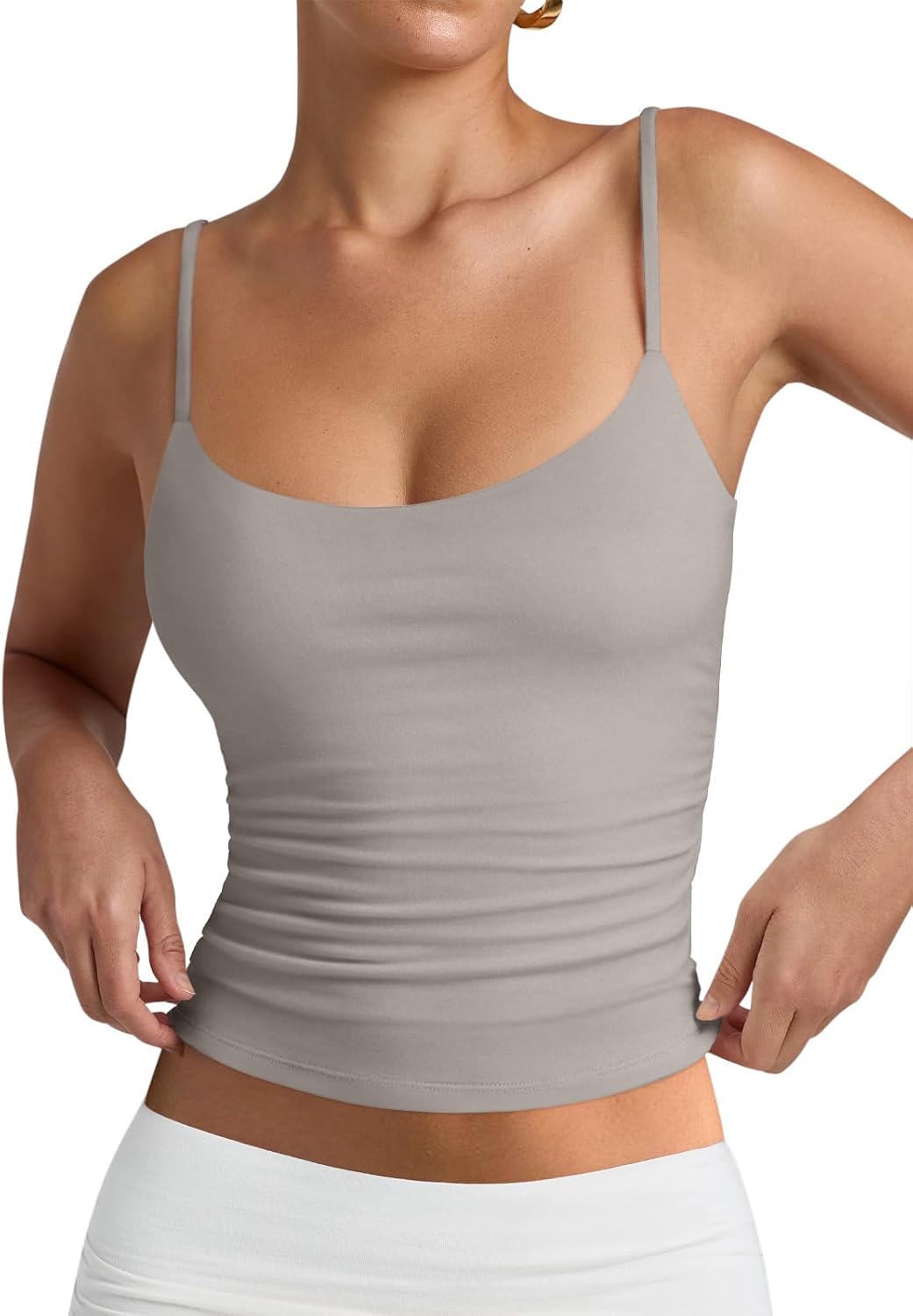 PINKMSTYLE Women's Basic Double Lined Scoop Neck Tank Tops Summer Cami Top | Adjustable Spaghetti Strap,Soft Skin Stretch,Slim Fit for Everyday Wear