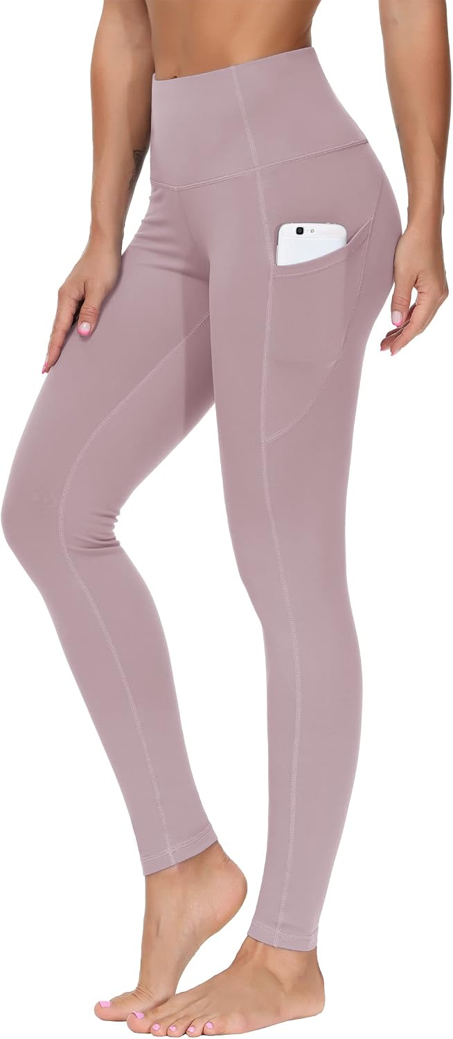 THE GYM PEOPLE Women's Thick High Waist Yoga Pants Workout Leggings | Tummy Control, Deep Side Pockets, Squat-proof, hidden waistband pocket, Flatlock Seams, Running, Yoga, Workout, Athletic