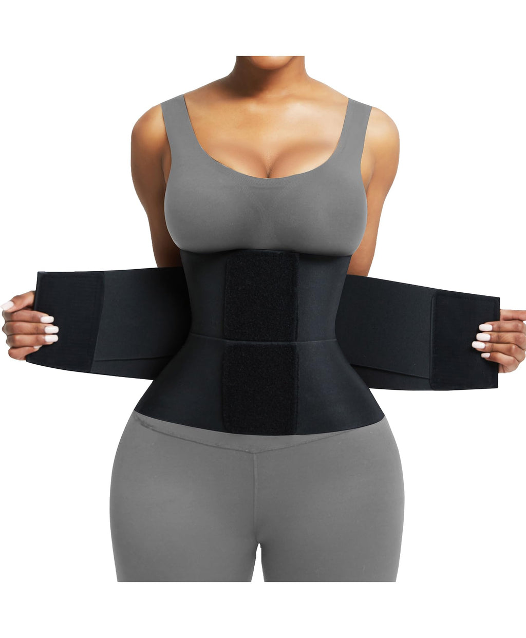 FeelinGirl Waist Trainer Belt Cincher Corset Tummy Control Faja Body Shaper | Hourglass Shaping, Triple Wrap, Hook-loop Closure, Postpartum Gym Workout, Underbust Girdle, Perspiring Fabric
