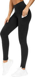 THE GYM PEOPLE Women's Thick High Waist Yoga Pants Workout Leggings | Tummy Control, Deep Side Pockets, Squat-proof, hidden waistband pocket, Flatlock Seams, Running, Yoga, Workout, Athletic