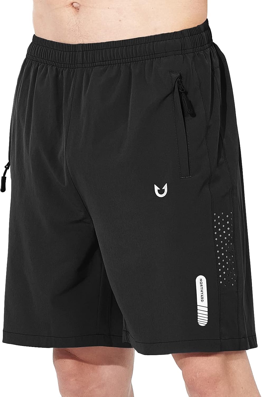 NORTHYARD Men's Athletic Running Shorts Gym Workout 7"/9"/5" Zipper Pockets | Quick Dry, Lightweight, Breathable, Unlined, Moisture-wicking, Reflective Strips, Elastic Waist, Sports Basketball Tennis
