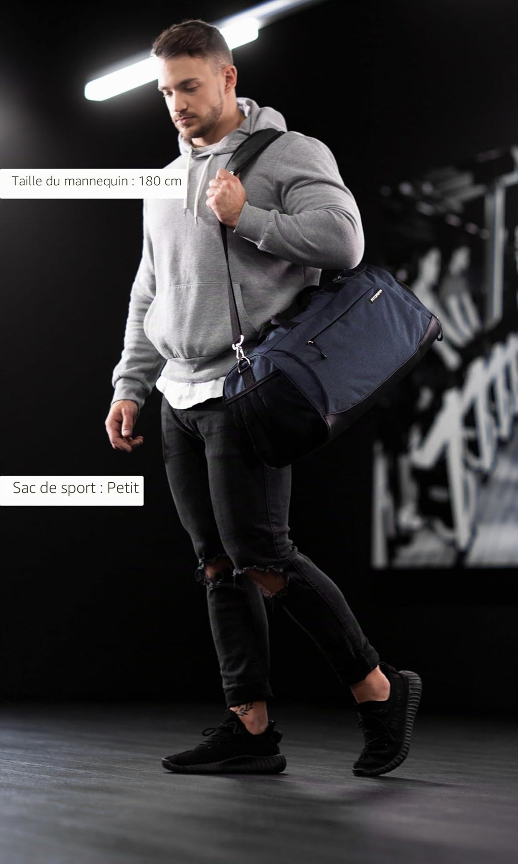 Fitgriff® Sac de Sport Homme & Femme V1 - Sacs de Voyage avec Compartiments Chaussures et Humide, pour Gym, Fitness, Weekend - Duffel Bag