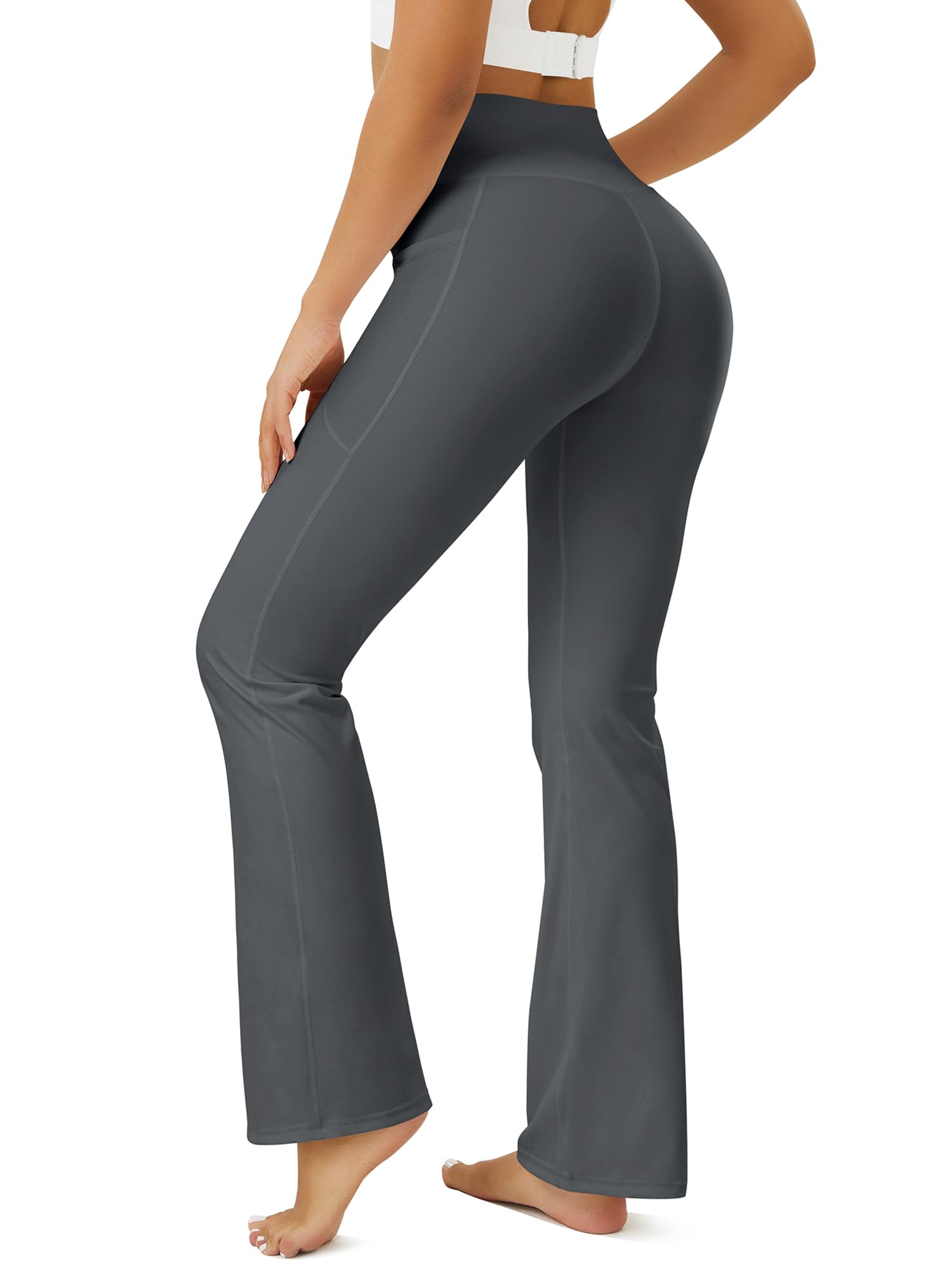 FOHOFO Yoga Pants Women, Flare Leggings for Women with Pockets Crossover High Waisted Bootcut Yoga Pants