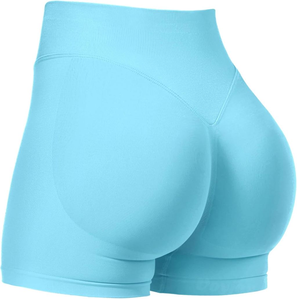 VOYJOY Women Workout Impact Shorts 2.5"/ 3.6"/ 4.5"/ 6" Scrunch Butt Booty | Tummy Control, High Waisted, Bike Short, Gentle Compression, for Women