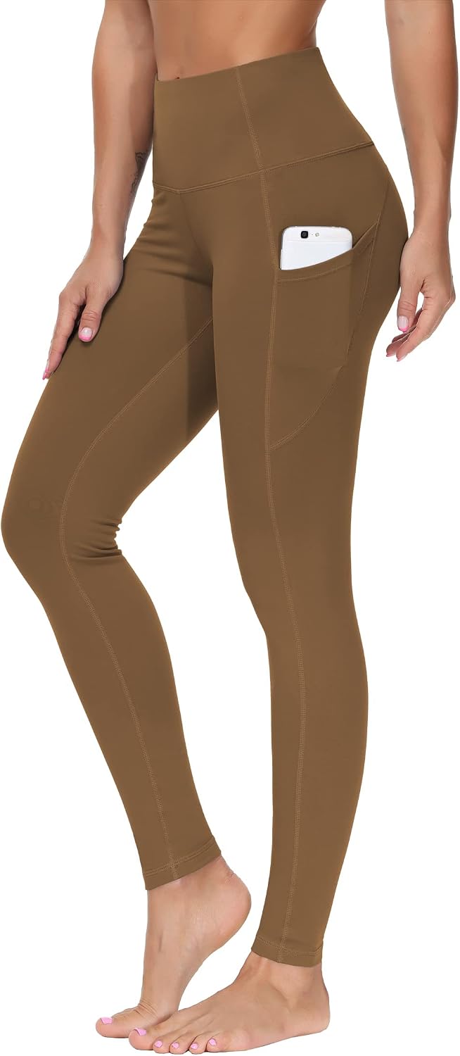 THE GYM PEOPLE Women's Thick High Waist Yoga Pants Workout Leggings | Tummy Control, Deep Side Pockets, Squat-proof, hidden waistband pocket, Flatlock Seams, Running, Yoga, Workout, Athletic