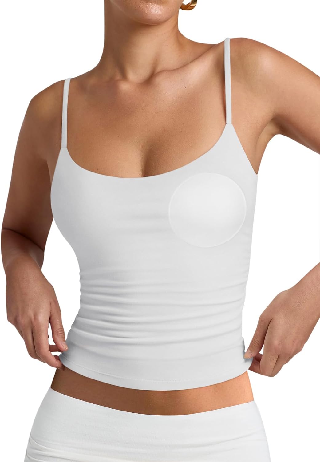 PINKMSTYLE Women's Basic Double Lined Scoop Neck Tank Tops Summer Cami Top | Adjustable Spaghetti Strap,Soft Skin Stretch,Slim Fit for Everyday Wear