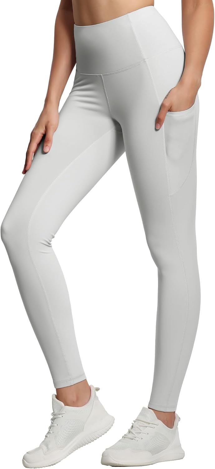 THE GYM PEOPLE Women's Thick High Waist Yoga Pants Workout Leggings | Tummy Control, Deep Side Pockets, Squat-proof, hidden waistband pocket, Flatlock Seams, Running, Yoga, Workout, Athletic