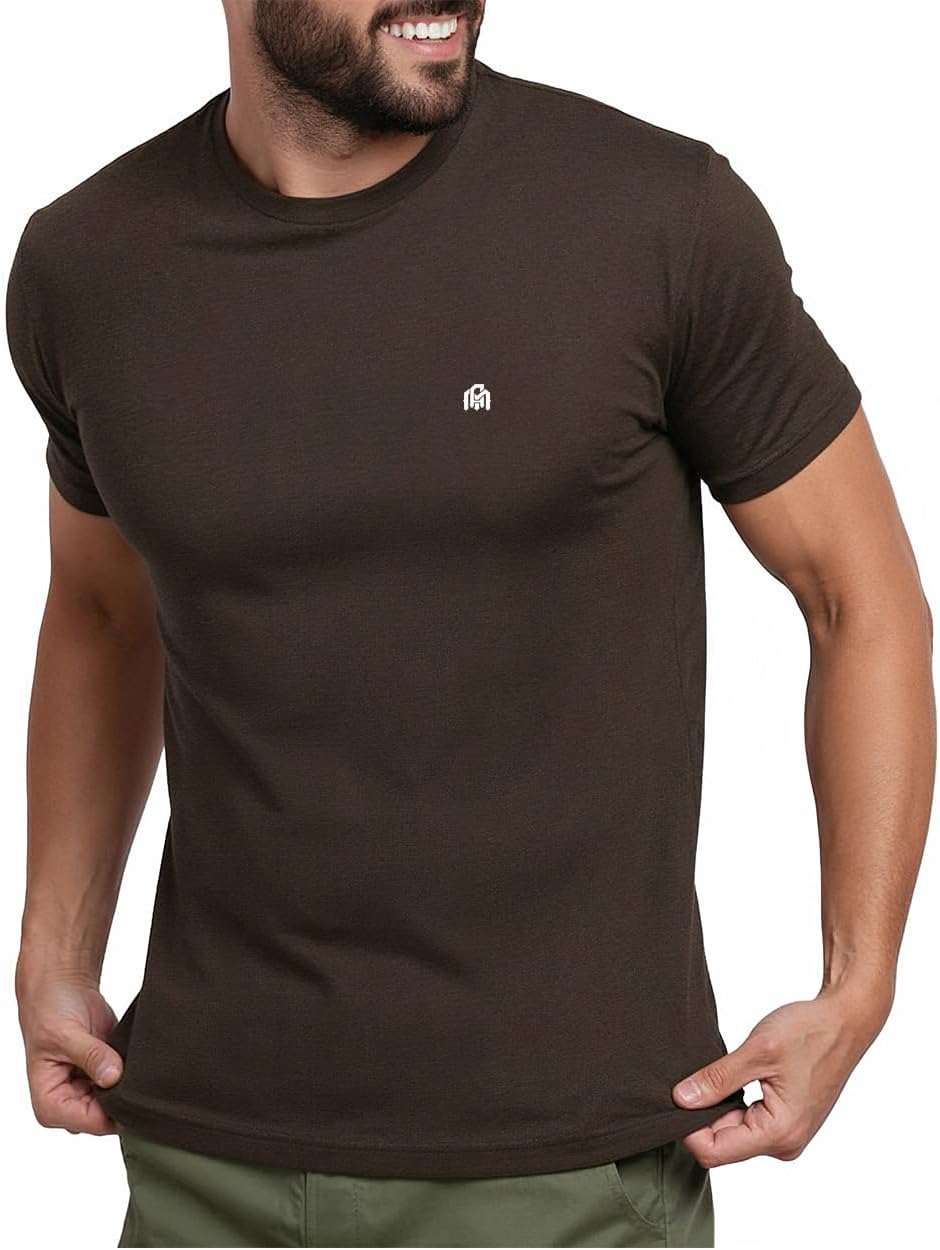 Mens T Shirts Soft Cotton Crew Neck Athletic Fit Casual Tees S-4XL | Soft cotton blend casual tee shirts with 4-way stretch - tag-free athletic fit for gym, work & casual everyday wear.