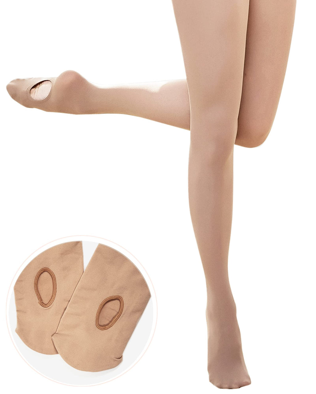 Stelle Girls' Convertible & Transition Ballet Tights for Toddler Dance Kid | High Waist, Stretch, Opaque, Soft Footless Stockings, Teen & Youth Pantyhose, Ballerina, Class, Studio, Performance, Recital