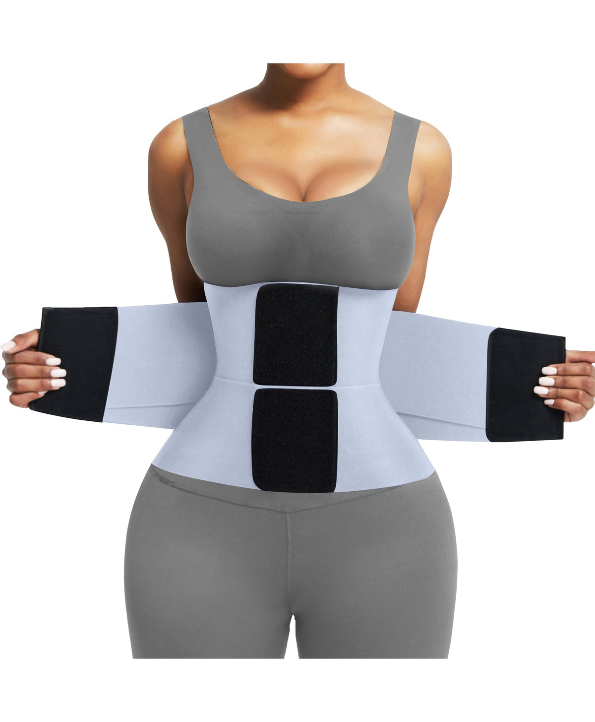 FeelinGirl Waist Trainer Belt Cincher Corset Tummy Control Faja Body Shaper | Hourglass Shaping, Triple Wrap, Hook-loop Closure, Postpartum Gym Workout, Underbust Girdle, Perspiring Fabric