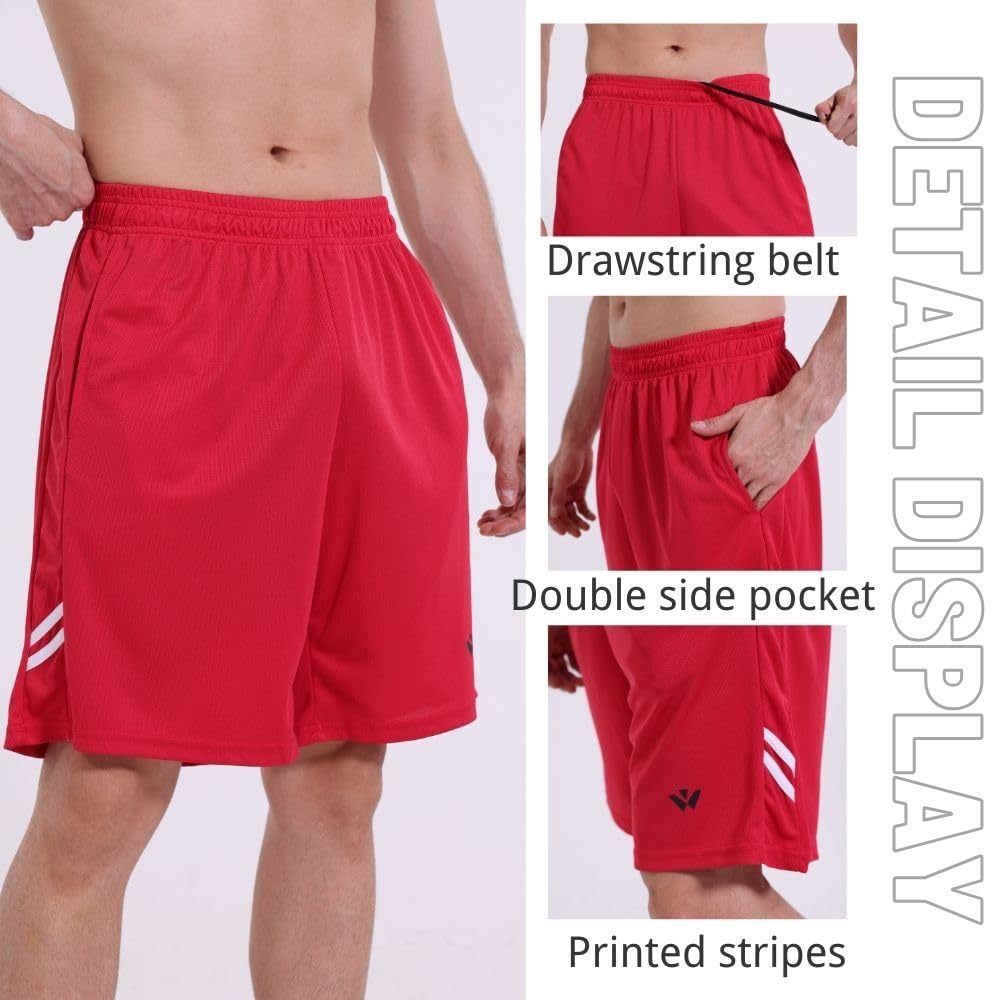 Lot de 5 shorts de sport pour homme avec poches et taille élastique, séchage rapide, shorts de course à pied